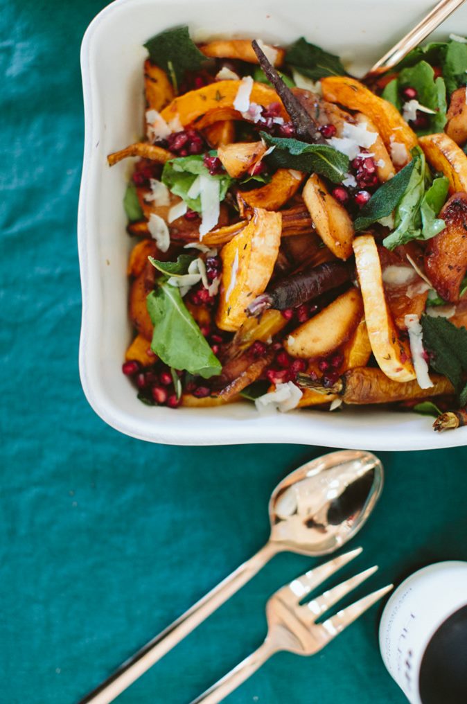 A teal tablecloth is the perfect backdrop to a holiday meal