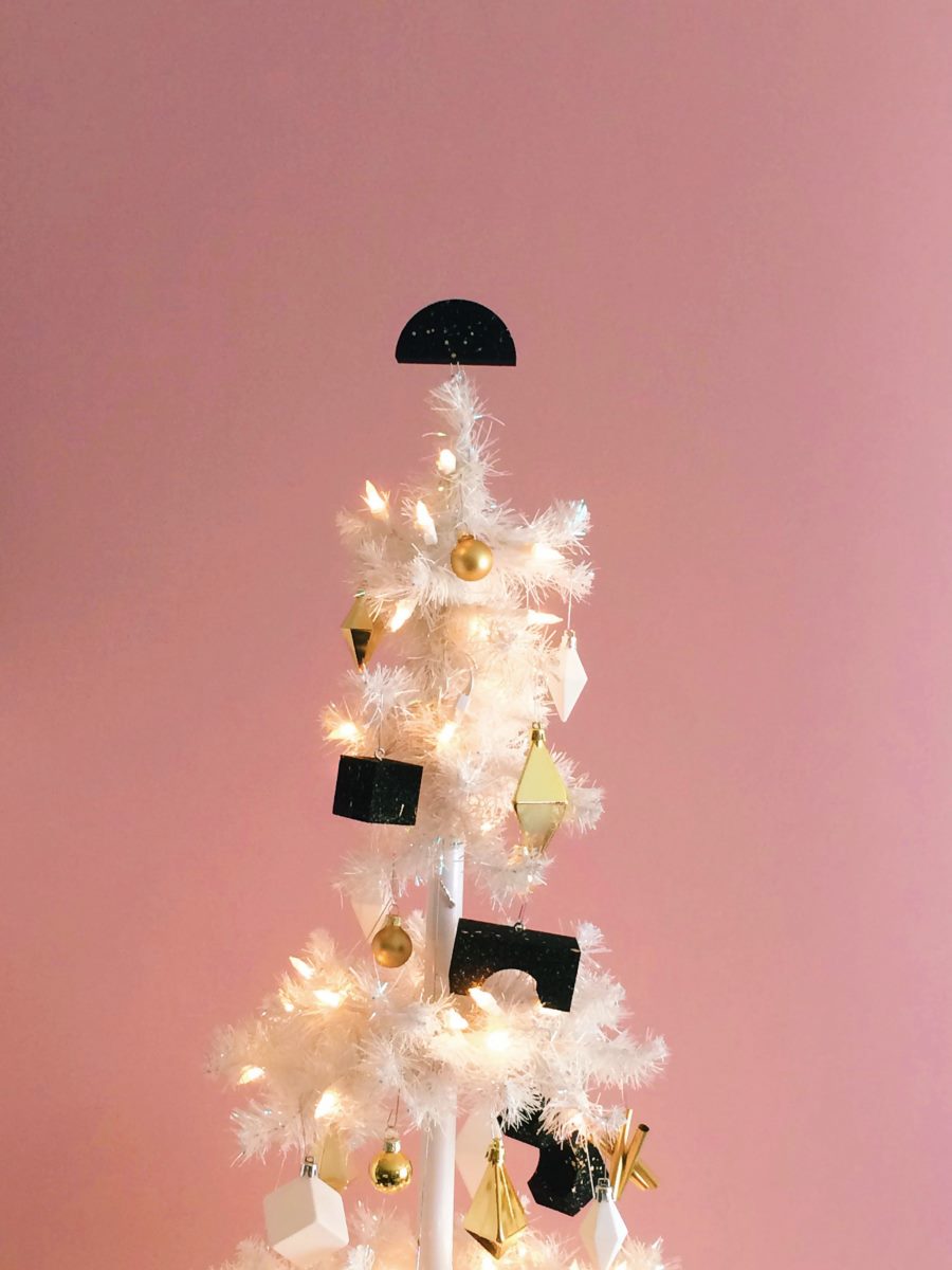 Black, white and gold holiday tree from Happy Mundane