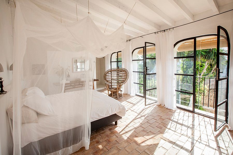 Breezy bedroom captures the relaxing vibe of Ibiza perfectly!