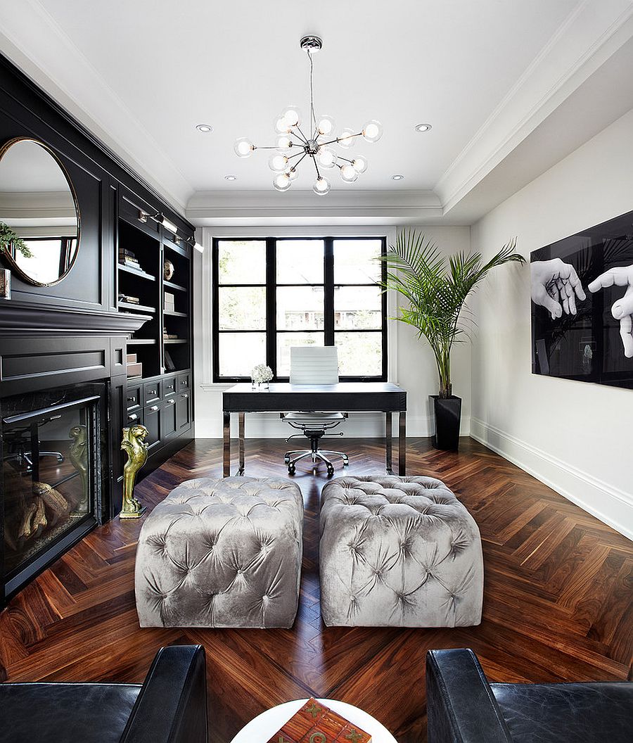 Chic home office with a hint of Hollywood Regency [From: The Design Co. / Lisa Petrole Photography]