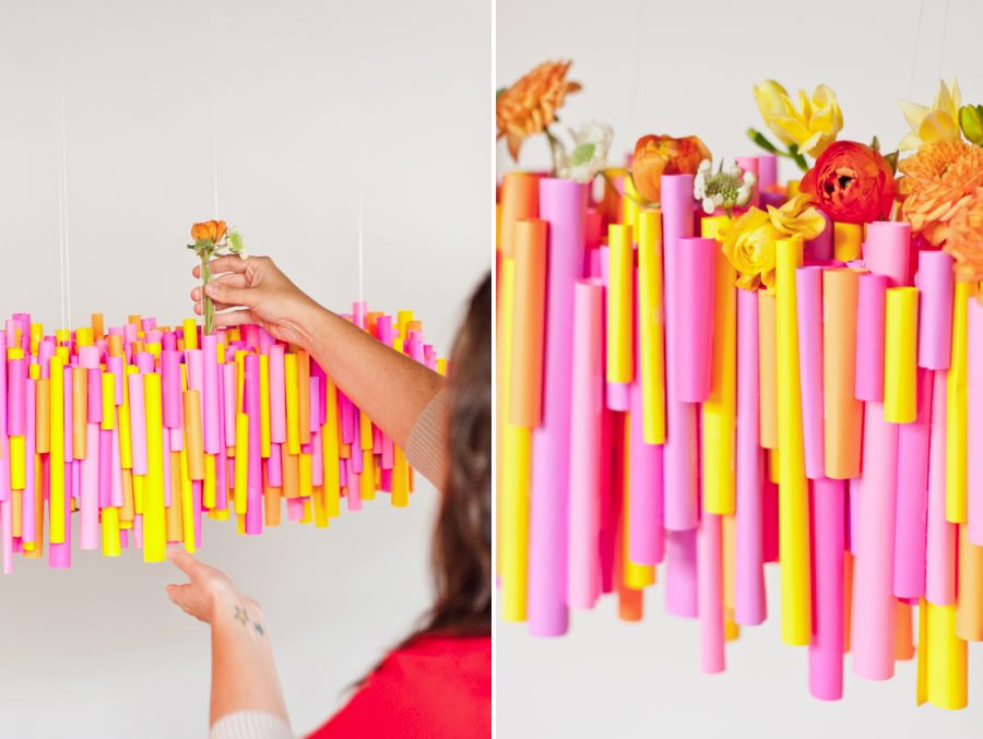 Colorful chandelier from Paper & Stitch