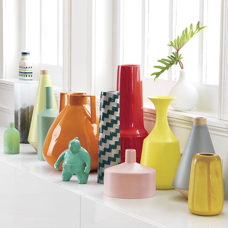 Colorful grouping of vases from CB2