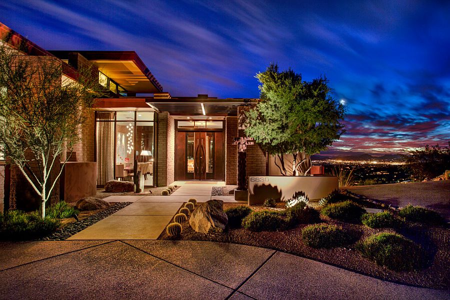 Contemporary mountain home with a private entry