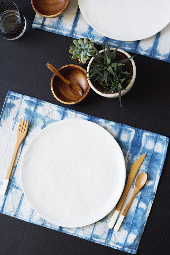 DIY shibori placemats