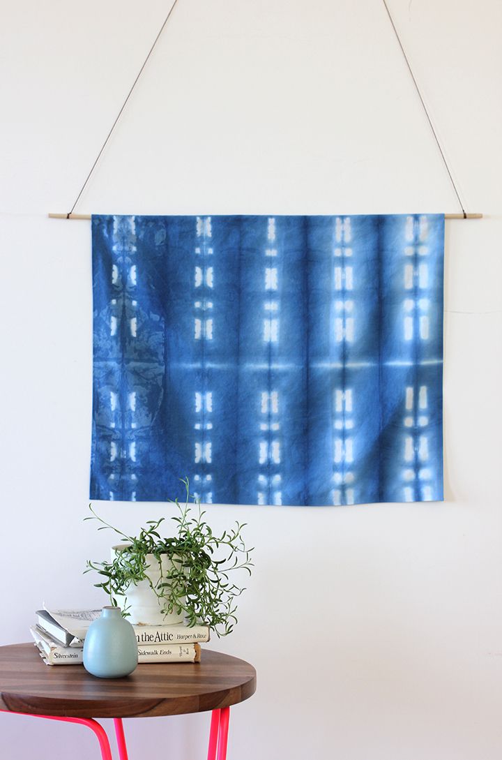 DIY shibori wall hanging