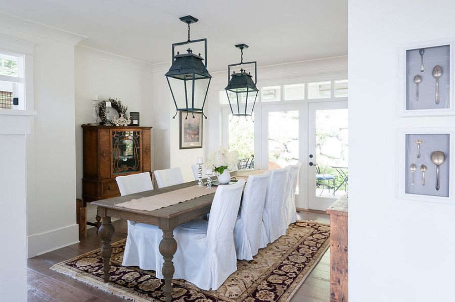 Dining table brings shabby style to the relaxing dining room