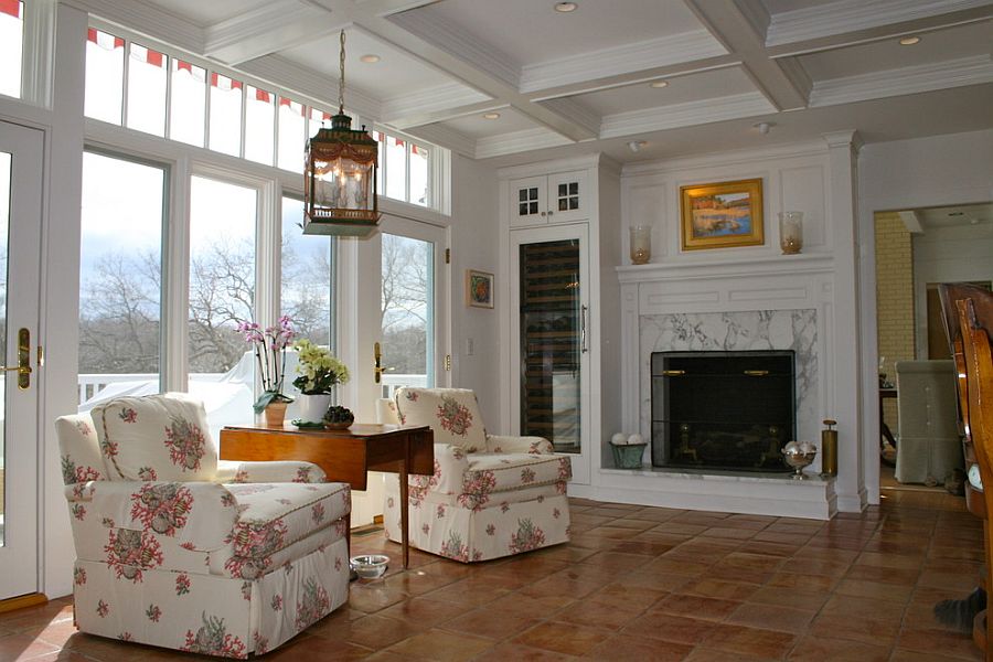 living room terracotta floor tiles