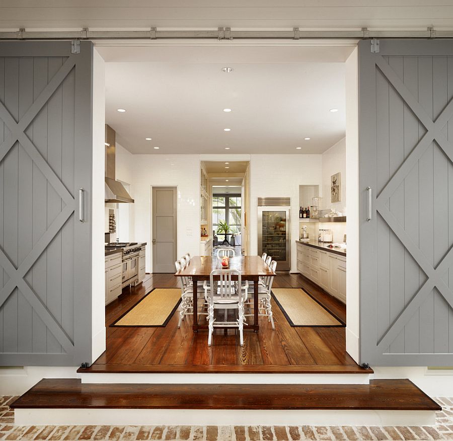 Fabulous gray sliding doors for the stylish modern kitchen [Design: Dillon Kyle Architecture]