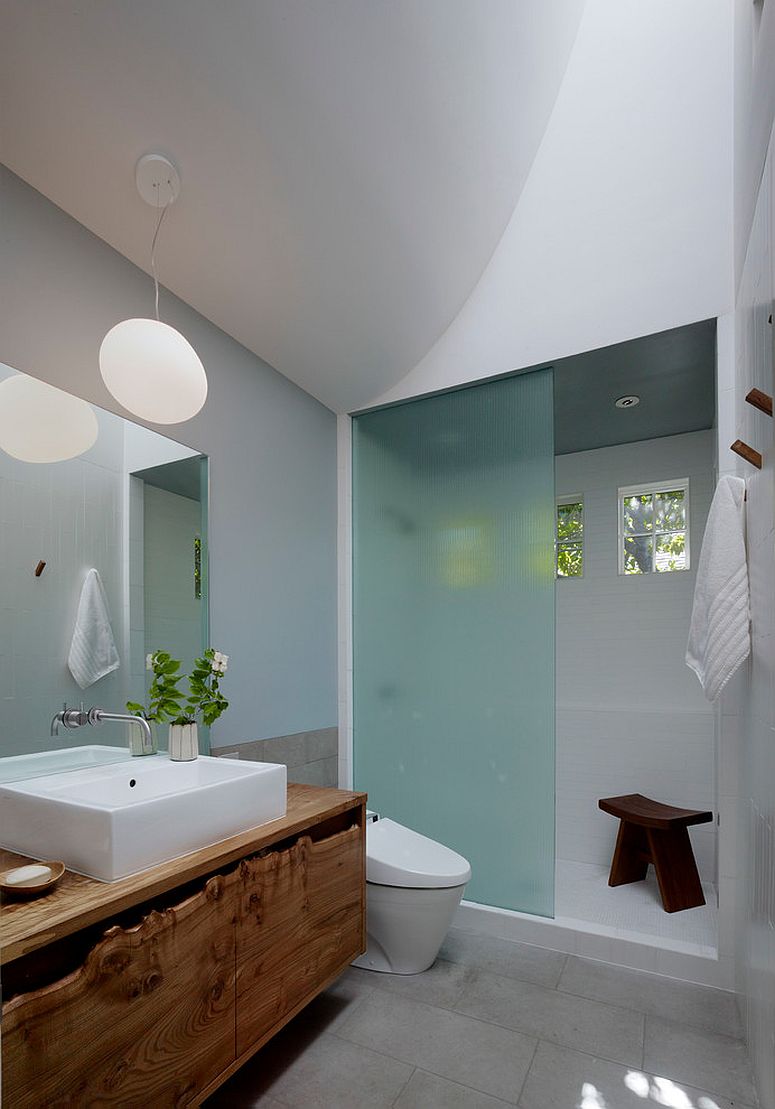 Fabulous zen-inspired bathroom with custom vanity