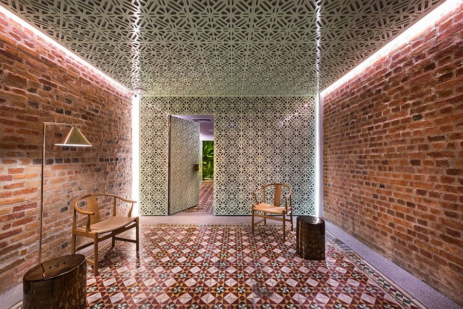 Fascinating tile work and original brick walls create a sensational vacation home in the heart of Penang