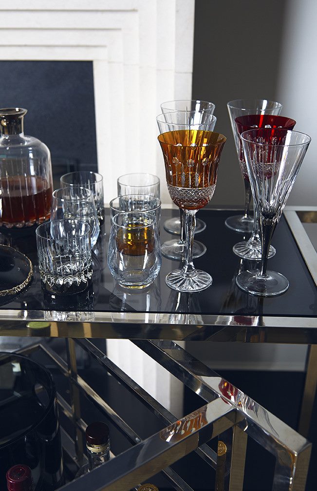 Festive glassware for the holiday bar cart