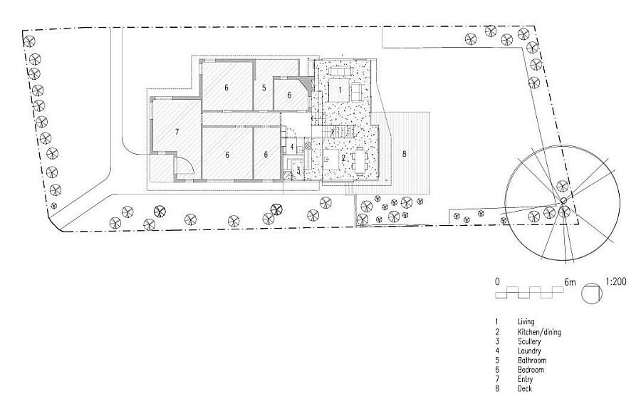 Floor plan of the first level of the revamped home in Hobart