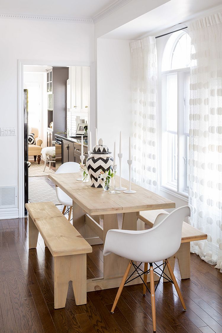 Gorgeous shabby chic dining room is more chic than shabby [Design: Jo Alcorn]