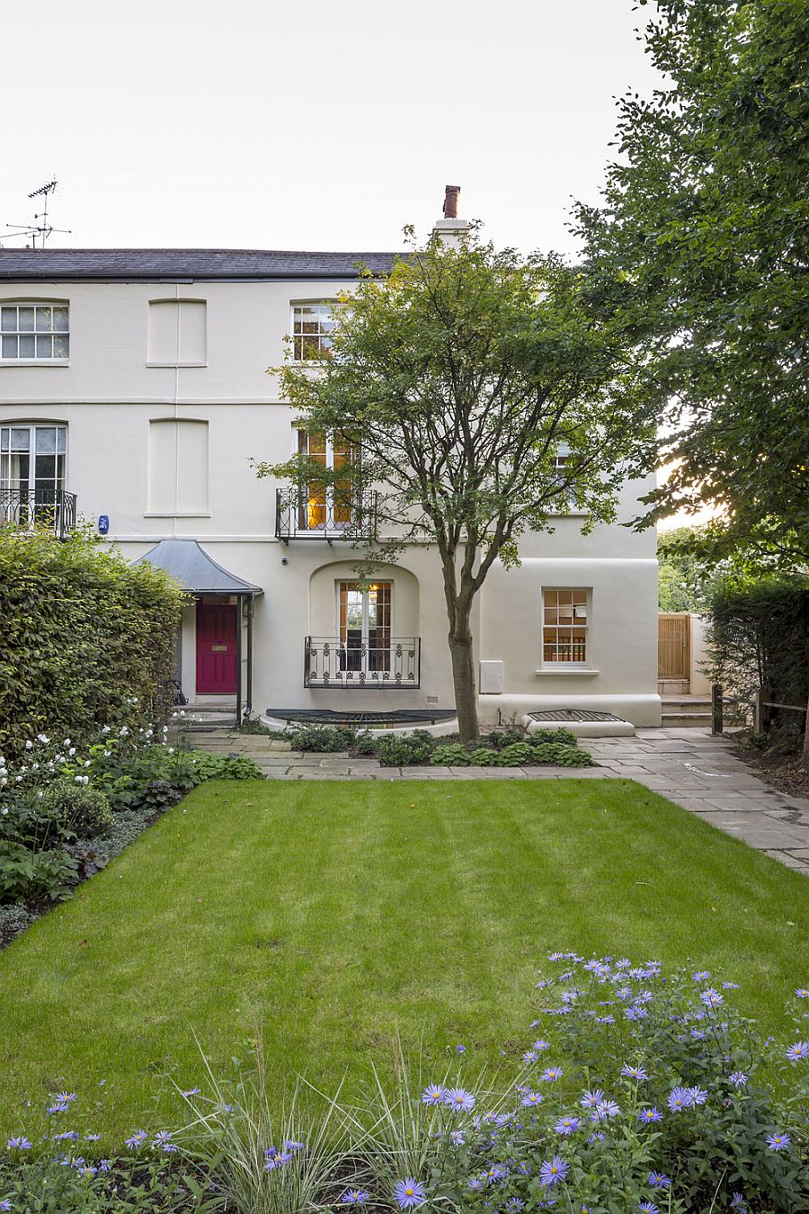 Heritage front facade of Grade II listed Georgian house in London is left largely unaltered