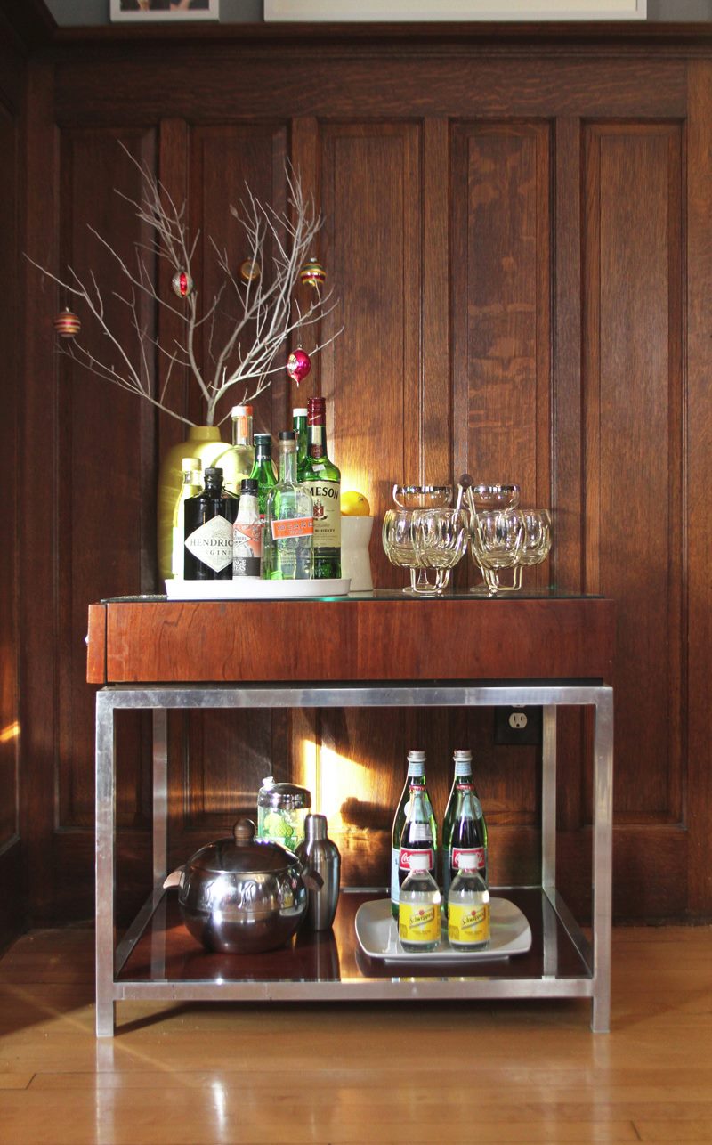 Holiday bar cart from Deuce Cities Henhouse