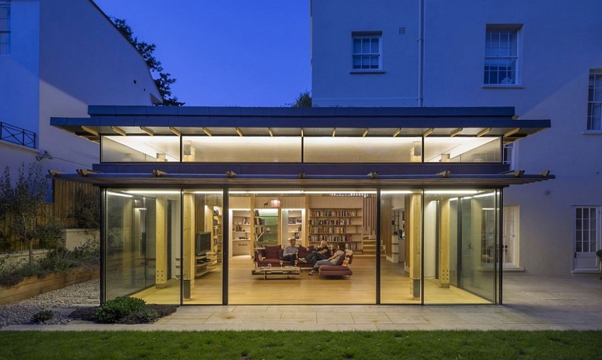 Glassy Modern Extension Rejuvenates Georgian House in London