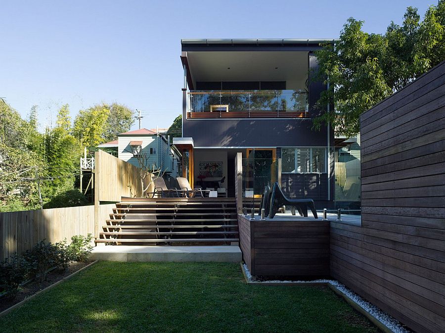 House open up into the small private backyard and deck