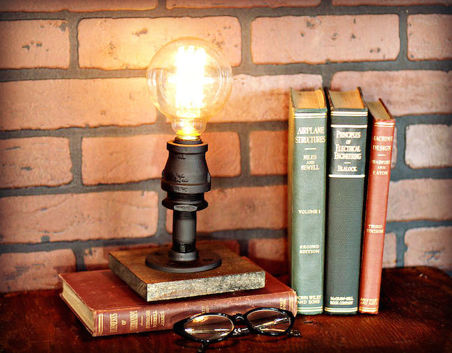 Industrial table accent lamp from Illuminology on Etsy