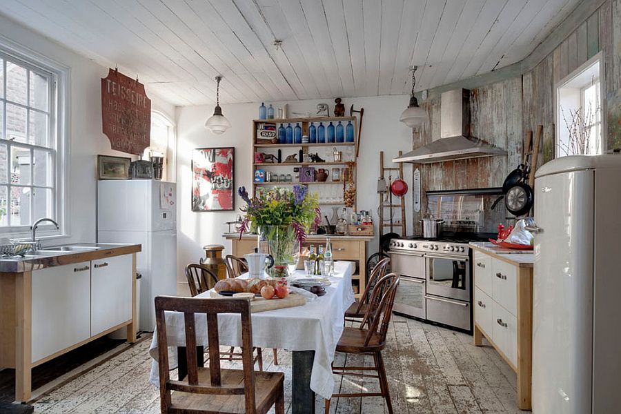 shabby chic kitchen wall idea