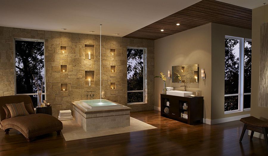 Luxurious master bathroom brings the comfort of spa home [Design: Eldorado Stone]