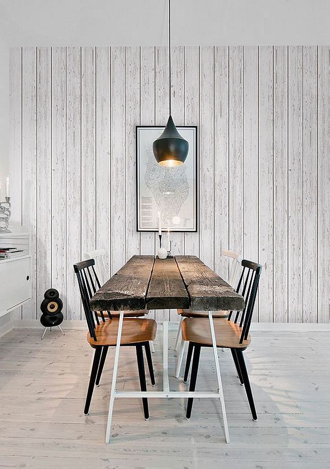 Minimalism and shabby chic styles come together in the space-conscious dining area [From: rakuten]