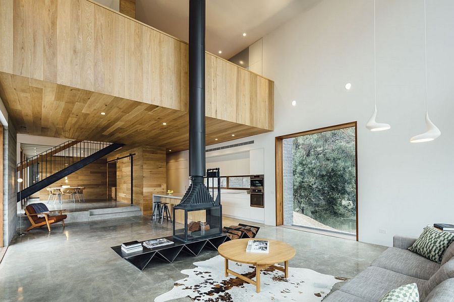 Open living area of the Dawes Road House in Australia