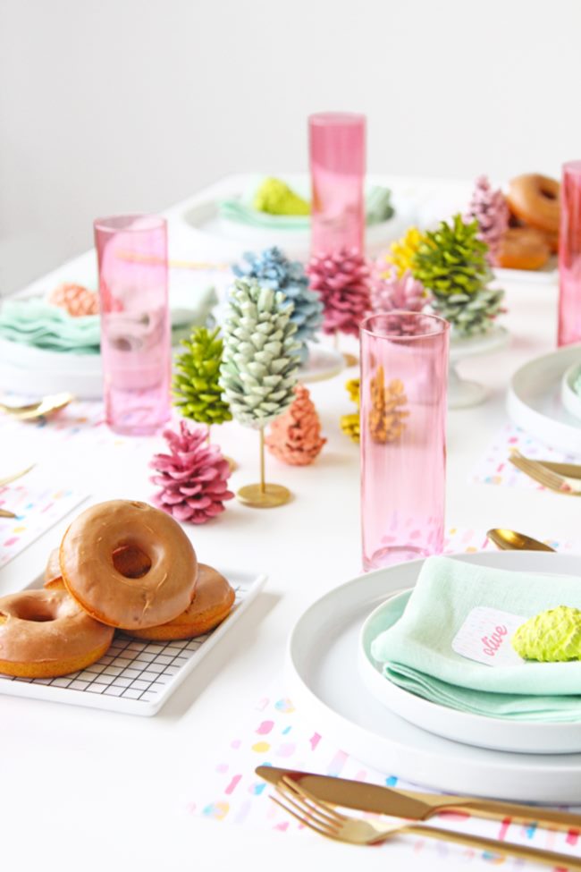 Pine cone table runner from A Subtle Revelery