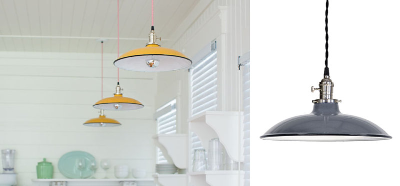 Porcelain pendant lights with industrial style