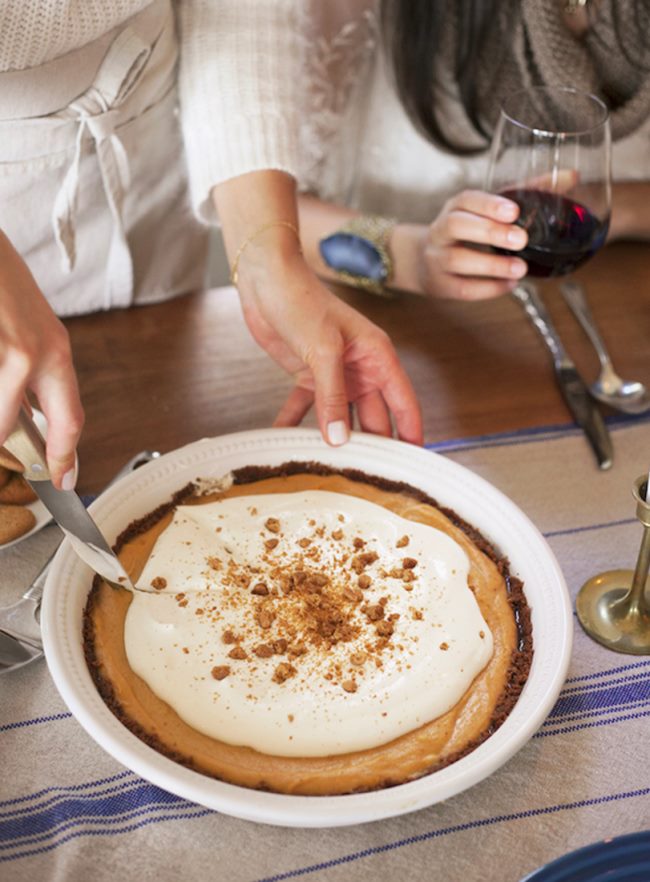 Pumpkin gingersnap pie from Camille Styles