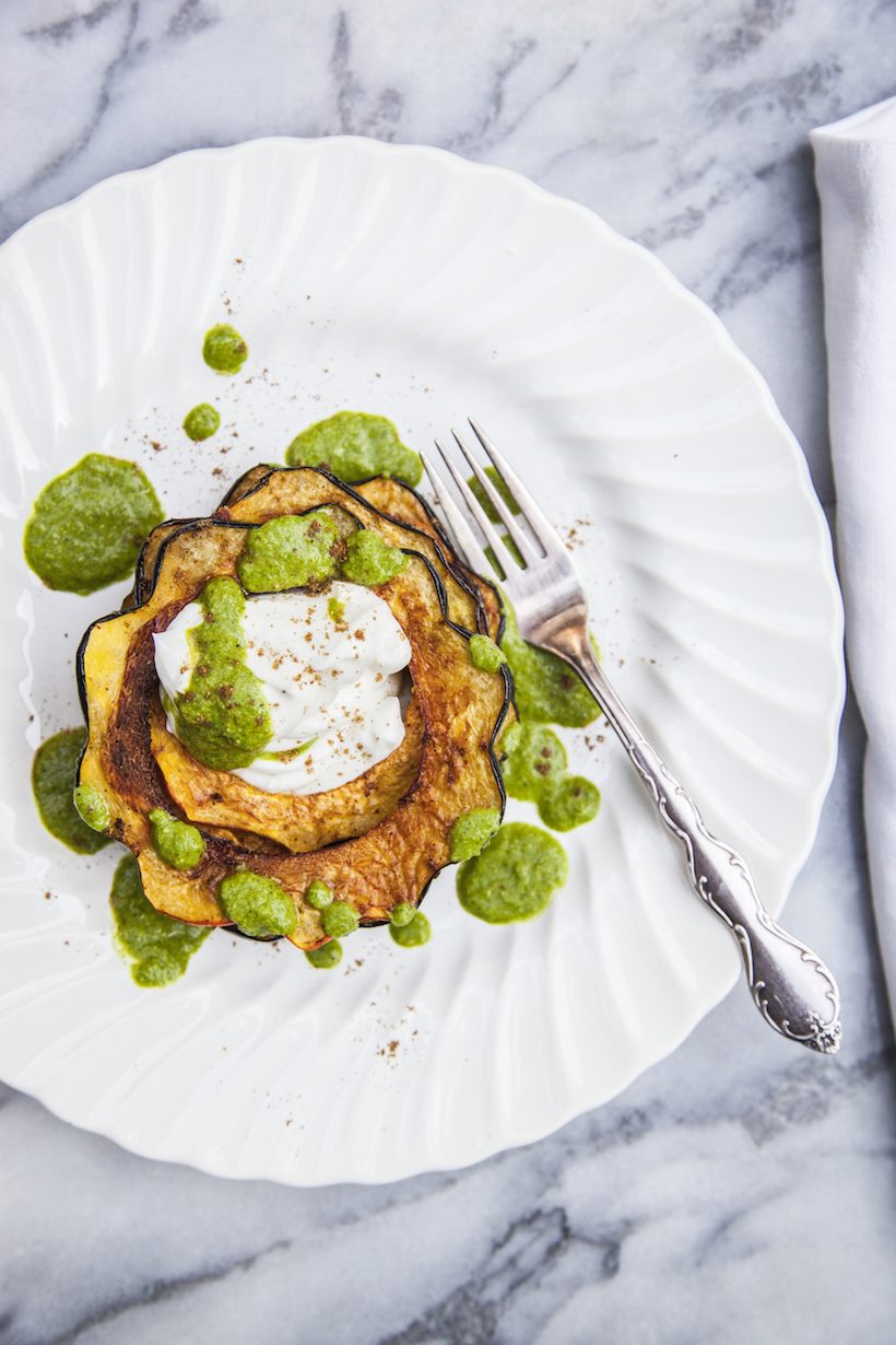 Roasted acorn squash from Camille Styles