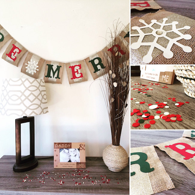 Rustic burlap Christmas banner