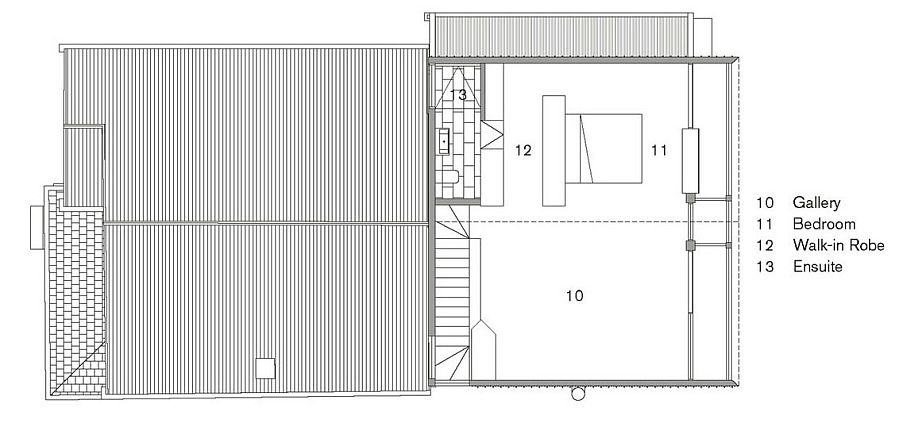 Second level floor plan of the Doll's House