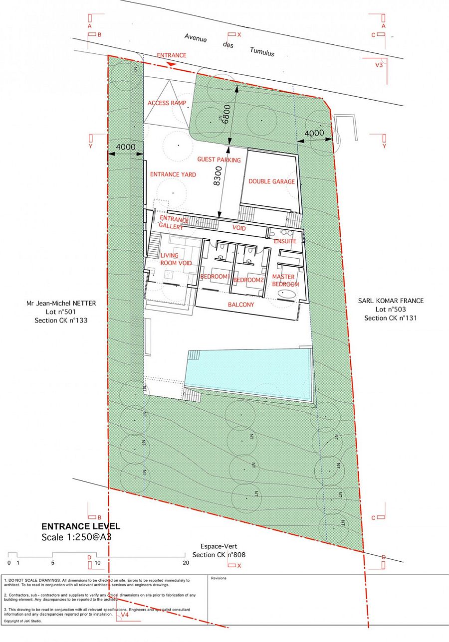 Second level floor plan with living area and bedroom