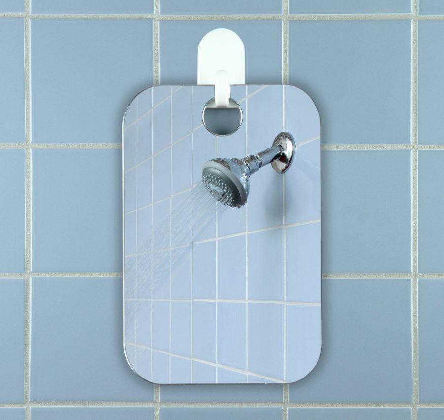 Shaving anti-fog shower mirror