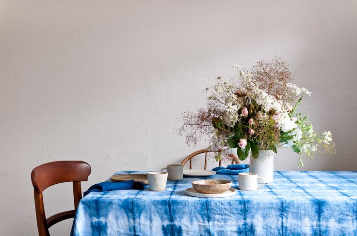 Shibori tablecloth from Bind and Fold