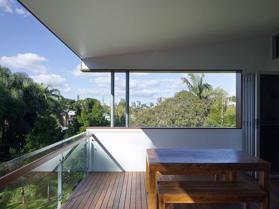 Small top level balcony of the Paddington home with city view