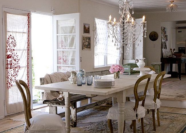 shabby chic dining room chandelier