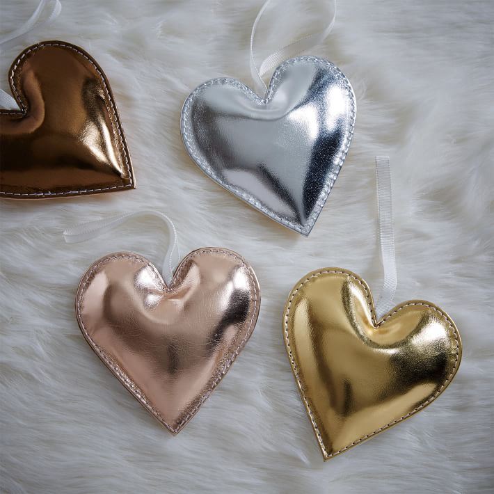 St. Jude heart ornaments from West Elm