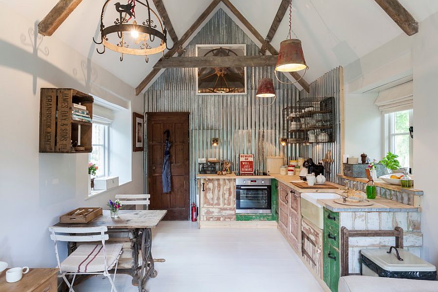 Stunning shabby chic kitchen glorifies the reclaimed and reused! Photography: Chris Snook]