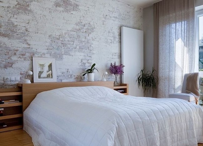 Decorating Ideas For White Brick Wall Bedroom