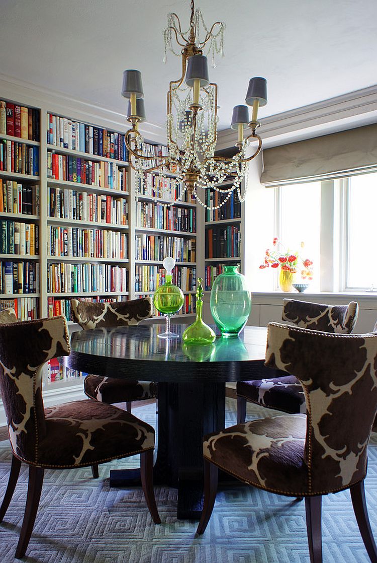 Turn your dining room into a useful reading room and home library [Design: Christopher Burns Interiors]