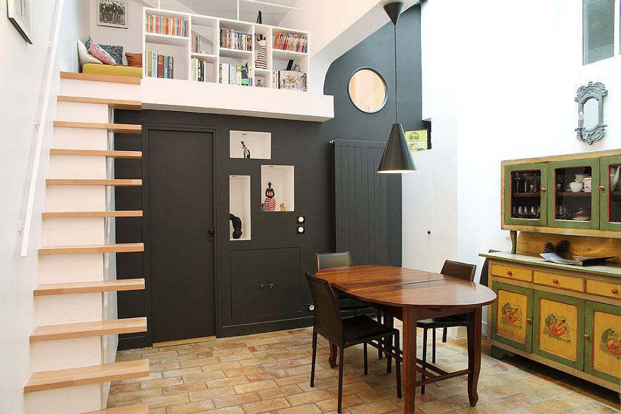 Unique and inventive take on dining room and library combination! [From: MSD architecte d'intérieur]