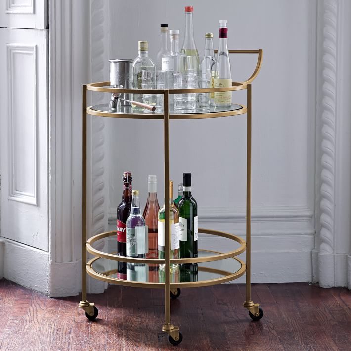 Vintage-style bar cart from West Elm