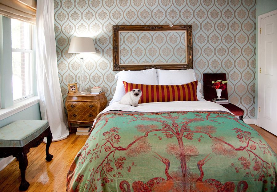 Different wallpaper inside the frame would make this bedroom even more fun [Design: Lisa Wolfe Design]