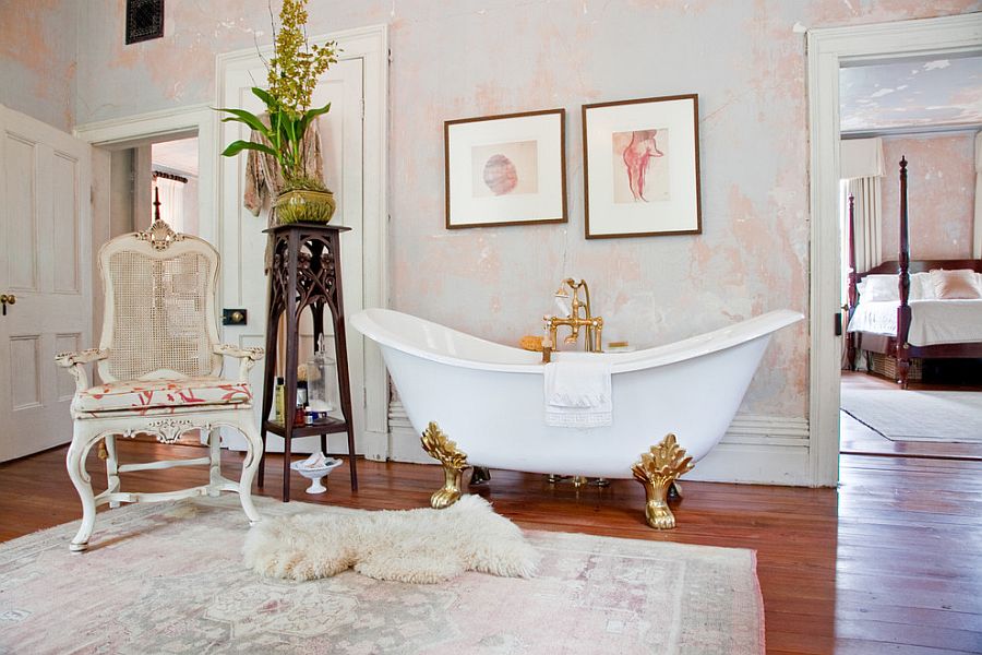 Amazing bathtub is the showstopper in this luxurious bathroom [From: Charleston Home + Design Mag]