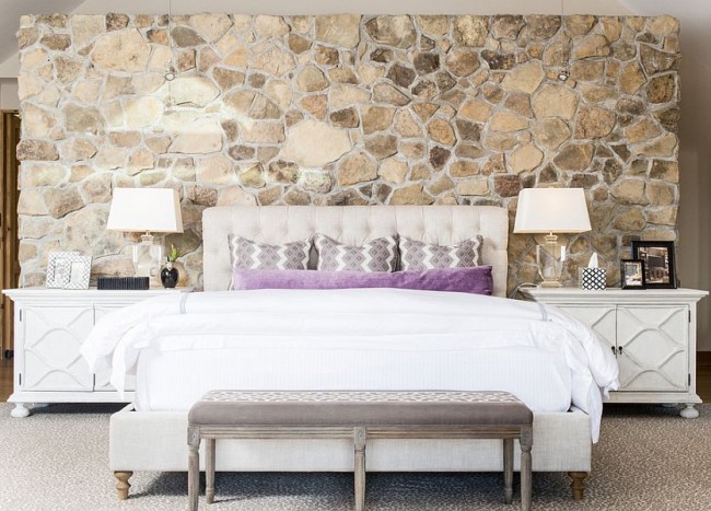 25 Bedrooms That Celebrate The Textural Brilliance Of Stone Walls Decoist 1967