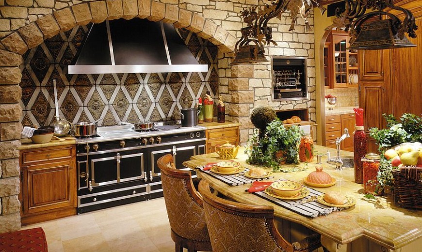 30 Inventive Kitchens with Stone Walls