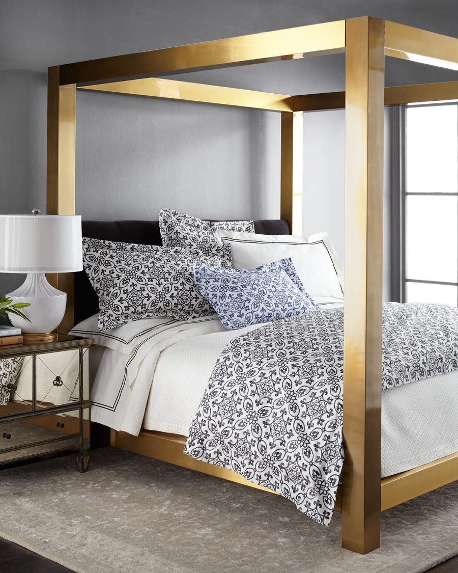 Brass-finish canopy bed from Bernhardt