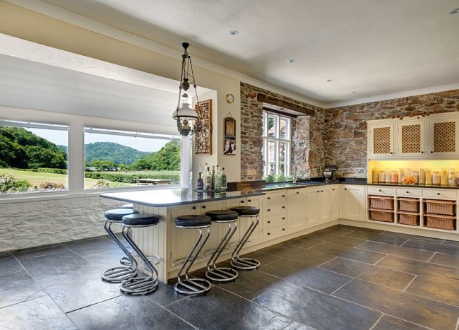 30 Inventive Kitchens with Stone Walls