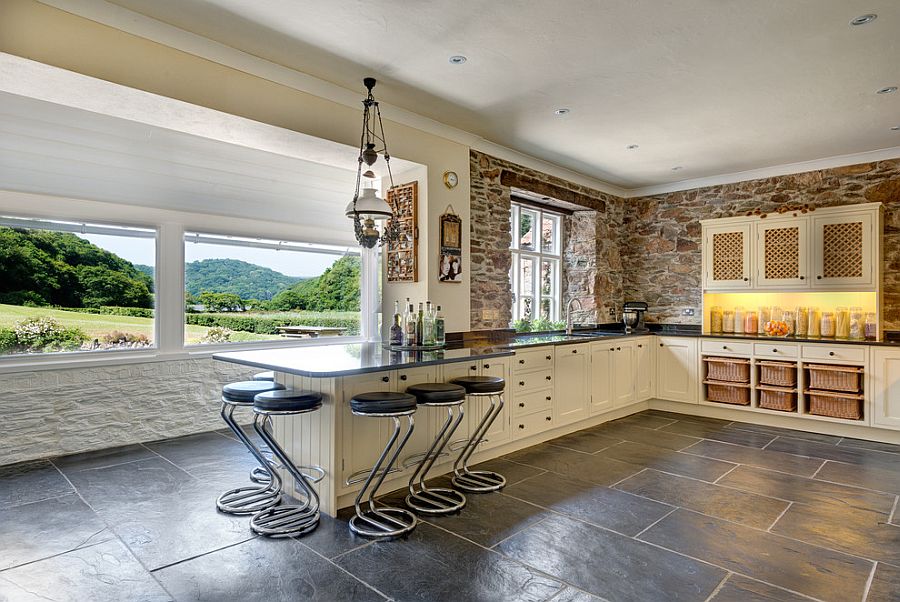 30 Inventive Kitchens With Stone Walls